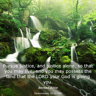 Picture 03 - Deuteronomy 16:20 BSB - Pursue justice, and justice alone, so that you - Bible Verse Picture