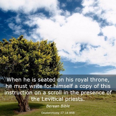 Picture 03 - Deuteronomy 17:18 BSB - When he is seated on his royal throne, he must - Bible Verse Picture