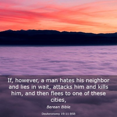 Picture 03 - Deuteronomy 19:11 BSB - If, however, a man hates his neighbor and lies in - Bible Verse Picture