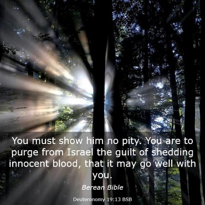 Picture 03 - Deuteronomy 19:13 BSB - You must show him no pity. You are to purge from - Bible Verse Picture