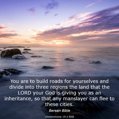Picture 03 - Deuteronomy 19:3 BSB - You are to build roads for yourselves and divide - Bible Verse Picture