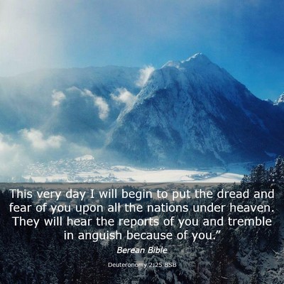 Picture 03 - Deuteronomy 2:25 BSB - This very day I will begin to put the dread and - Bible Verse Picture