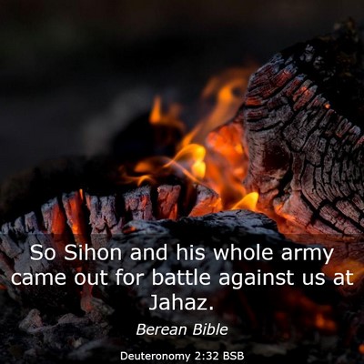 Picture 03 - Deuteronomy 2:32 BSB - So Sihon and his whole army came out for battle - Bible Verse Picture