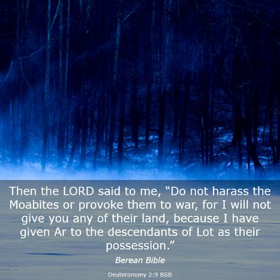Picture 03 - Deuteronomy 2:9 BSB - Then the LORD said to me, “Do not harass the - Bible Verse Picture