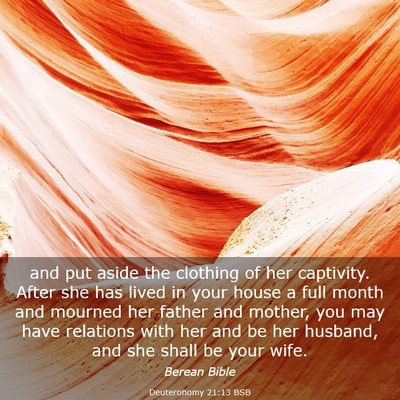 Picture 03 - Deuteronomy 21:13 BSB - and put aside the clothing of her captivity. - Bible Verse Picture