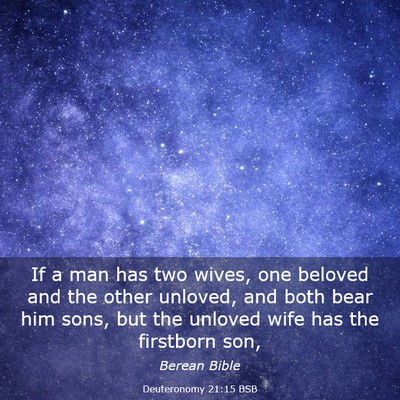 Picture 03 - Deuteronomy 21:15 BSB - If a man has two wives, one beloved and the other - Bible Verse Picture