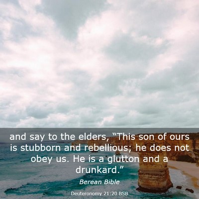 Picture 03 - Deuteronomy 21:20 BSB - and say to the elders, “This son of ours is - Bible Verse Picture