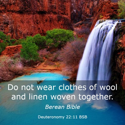Picture 03 - Deuteronomy 22:11 BSB - Do not wear clothes of wool and linen woven - Bible Verse Picture