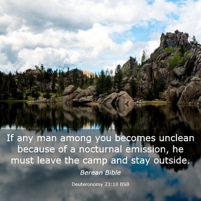 Picture 03 - Deuteronomy 23:10 BSB - If any man among you becomes unclean because of a - Bible Verse Picture