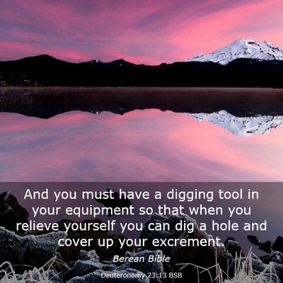 Picture 03 - Deuteronomy 23:13 BSB - And you must have a digging tool in your - Bible Verse Picture