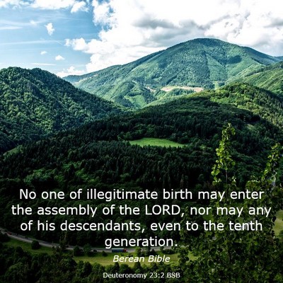 Picture 03 - Deuteronomy 23:2 BSB - No one of illegitimate birth may enter the - Bible Verse Picture
