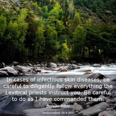 Picture 03 - Deuteronomy 24:8 BSB - In cases of infectious skin diseases, be careful - Bible Verse Picture