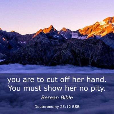 Picture 03 - Deuteronomy 25:12 BSB - you are to cut off her hand. You must show her no - Bible Verse Picture