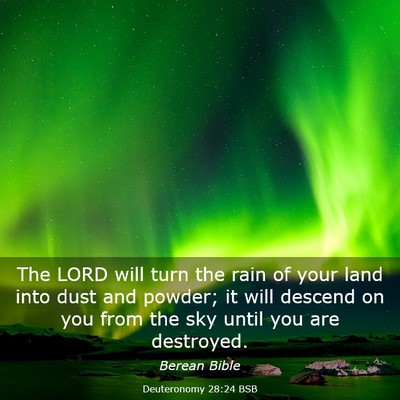 Picture 03 - Deuteronomy 28:24 BSB - The LORD will turn the rain of your land into - Bible Verse Picture