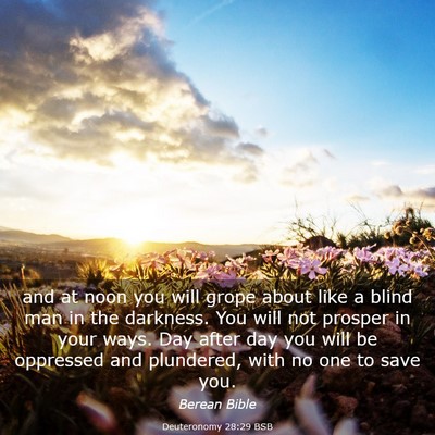 Picture 03 - Deuteronomy 28:29 BSB - and at noon you will grope about like a blind man - Bible Verse Picture