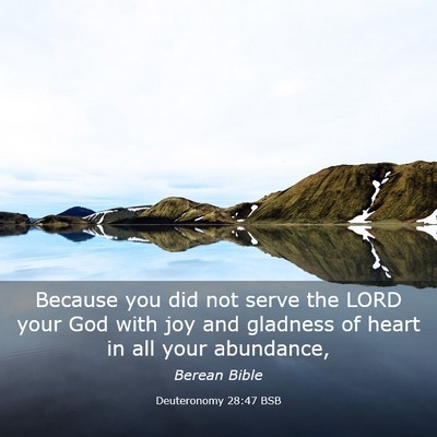 Picture 03 - Deuteronomy 28:47 BSB - Because you did not serve the LORD your God with - Bible Verse Picture