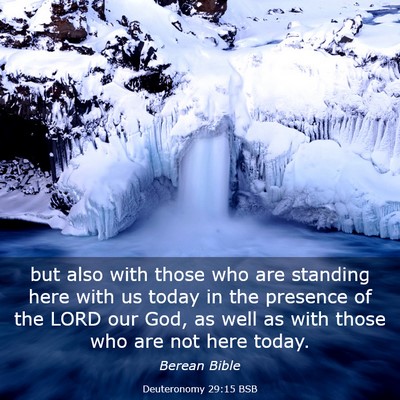 Picture 03 - Deuteronomy 29:15 BSB - but also with those who are standing here with us - Bible Verse Picture