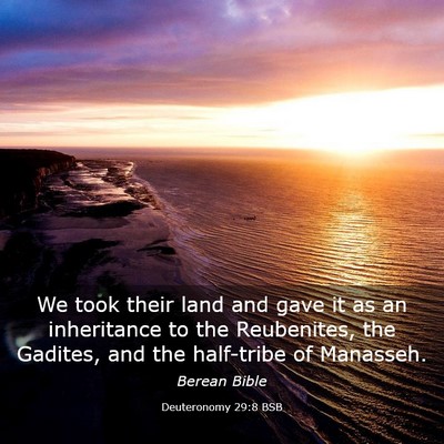 Picture 03 - Deuteronomy 29:8 BSB - We took their land and gave it as an inheritance - Bible Verse Picture