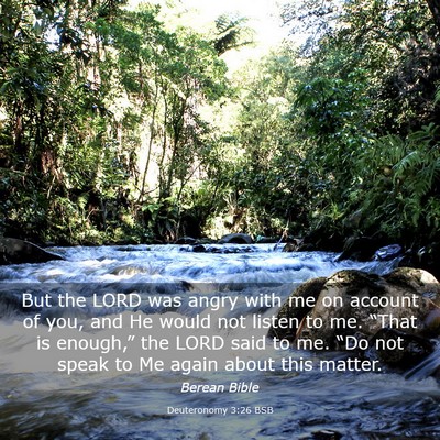Picture 03 - Deuteronomy 3:26 BSB - But the LORD was angry with me on account of you, - Bible Verse Picture