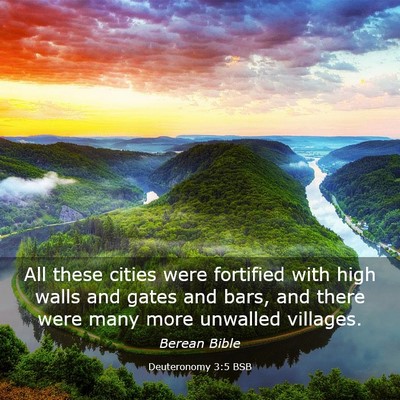 Picture 03 - Deuteronomy 3:5 BSB - All these cities were fortified with high walls - Bible Verse Picture