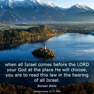 Picture 03 - Deuteronomy 31:11 BSB - when all Israel comes before the LORD your God at - Bible Verse Picture