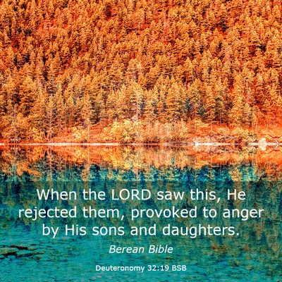 Picture 03 - Deuteronomy 32:19 BSB - When the LORD saw this, He rejected them, - Bible Verse Picture