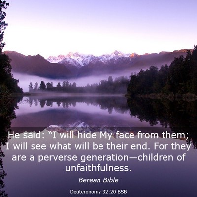Picture 03 - Deuteronomy 32:20 BSB - He said: “I will hide My face from them; I will - Bible Verse Picture