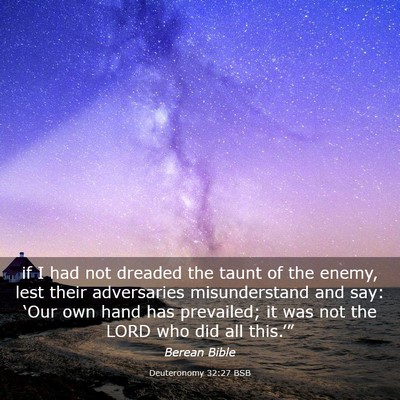 Picture 03 - Deuteronomy 32:27 BSB - if I had not dreaded the taunt of the enemy, lest - Bible Verse Picture