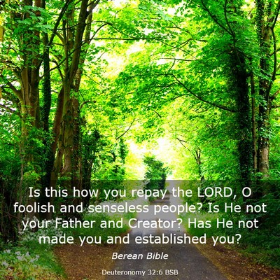 Picture 03 - Deuteronomy 32:6 BSB - Is this how you repay the LORD, O foolish and - Bible Verse Picture