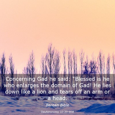 Picture 03 - Deuteronomy 33:20 BSB - Concerning Gad he said: “Blessed is he who - Bible Verse Picture