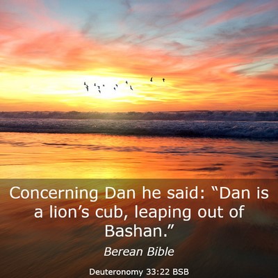 Picture 03 - Deuteronomy 33:22 BSB - Concerning Dan he said: “Dan is a lion’s cub, - Bible Verse Picture
