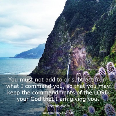 Picture 03 - Deuteronomy 4:2 BSB - You must not add to or subtract from what I - Bible Verse Picture