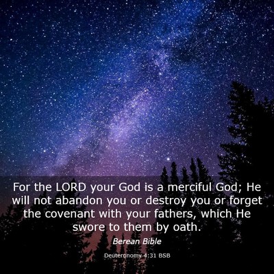 Picture 03 - Deuteronomy 4:31 BSB - For the LORD your God is a merciful God; He will - Bible Verse Picture