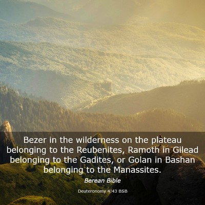 Picture 03 - Deuteronomy 4:43 BSB - Bezer in the wilderness on the plateau belonging - Bible Verse Picture