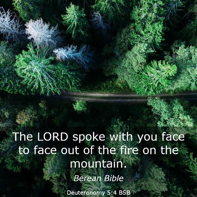 Picture 03 - Deuteronomy 5:4 BSB - The LORD spoke with you face to face out of the - Bible Verse Picture