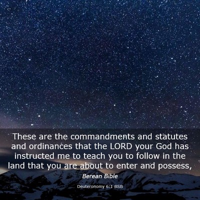 Picture 03 - Deuteronomy 6:1 BSB - These are the commandments and statutes and - Bible Verse Picture