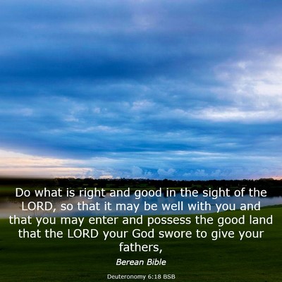 Picture 03 - Deuteronomy 6:18 BSB - Do what is right and good in the sight of the - Bible Verse Picture