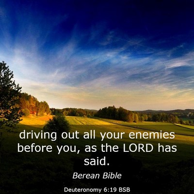 Picture 03 - Deuteronomy 6:19 BSB - driving out all your enemies before you, as the - Bible Verse Picture