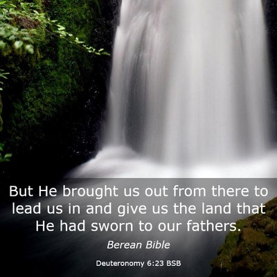 Picture 03 - Deuteronomy 6:23 BSB - But He brought us out from there to lead us in - Bible Verse Picture