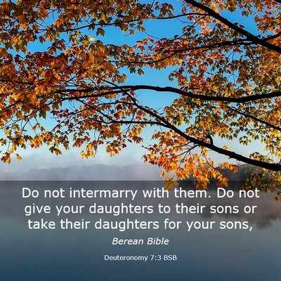 Picture 03 - Deuteronomy 7:3 BSB - Do not intermarry with them. Do not give your - Bible Verse Picture