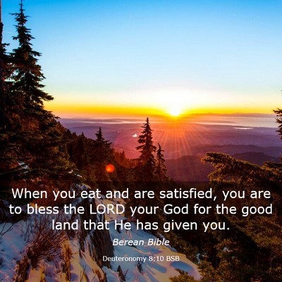 Picture 03 - Deuteronomy 8:10 BSB - When you eat and are satisfied, you are to bless - Bible Verse Picture