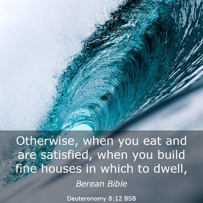 Picture 03 - Deuteronomy 8:12 BSB - Otherwise, when you eat and are satisfied, when - Bible Verse Picture