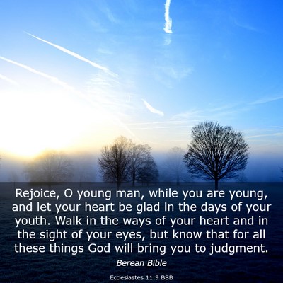 Picture 03 - Ecclesiastes 11:9 BSB - Rejoice, O young man, while you are young, and - Bible Verse Picture