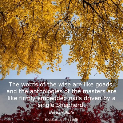 Picture 03 - Ecclesiastes 12:11 BSB - The words of the wise are like goads, and the - Bible Verse Picture