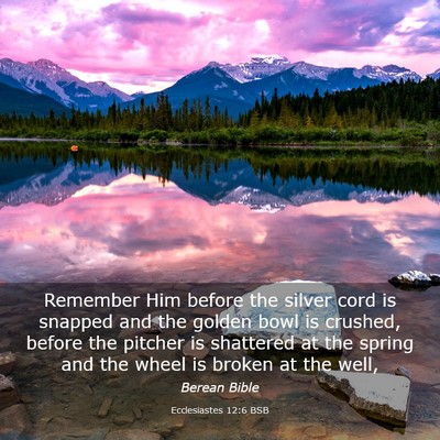 Picture 03 - Ecclesiastes 12:6 BSB - Remember Him before the silver cord is snapped - Bible Verse Picture