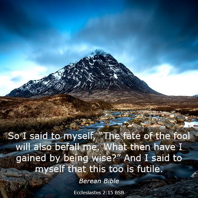 Picture 03 - Ecclesiastes 2:15 BSB - So I said to myself, “The fate of the fool will - Bible Verse Picture