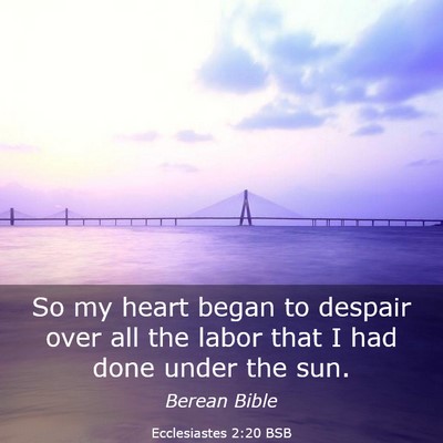 Picture 03 - Ecclesiastes 2:20 BSB - So my heart began to despair over all the labor - Bible Verse Picture