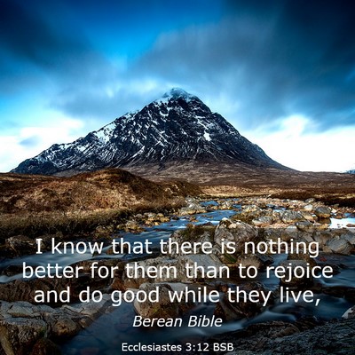 Picture 03 - Ecclesiastes 3:12 BSB - I know that there is nothing better for them than - Bible Verse Picture
