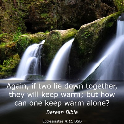 Picture 03 - Ecclesiastes 4:11 BSB - Again, if two lie down together, they will keep - Bible Verse Picture