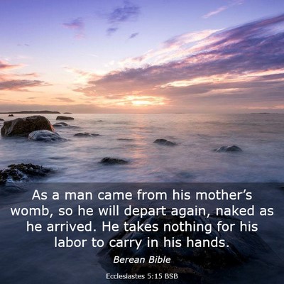 Picture 03 - Ecclesiastes 5:15 BSB - As a man came from his mother’s womb, so he - Bible Verse Picture
